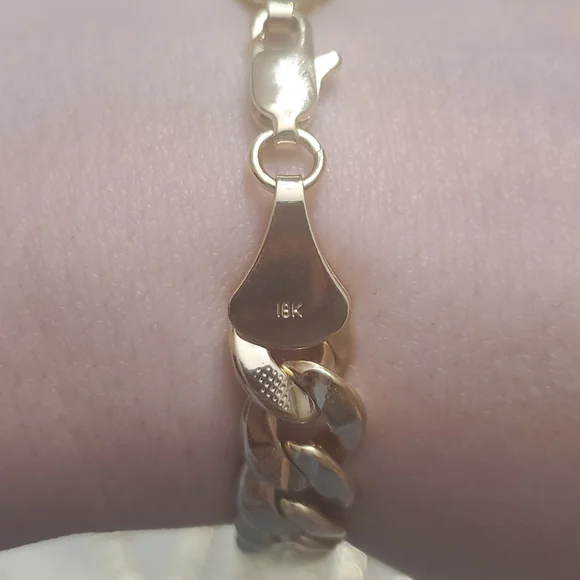 NEW| Stamped 18K Gold Cuban Link Chain Necklace 8mm 24" - Picture 4 of 7